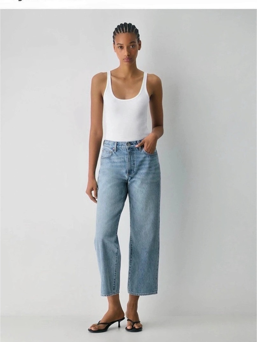 Denim Forum The Farrah Hi-Rise Wide Ankle Jean in 7 Yrs Bleu Taboo size 27